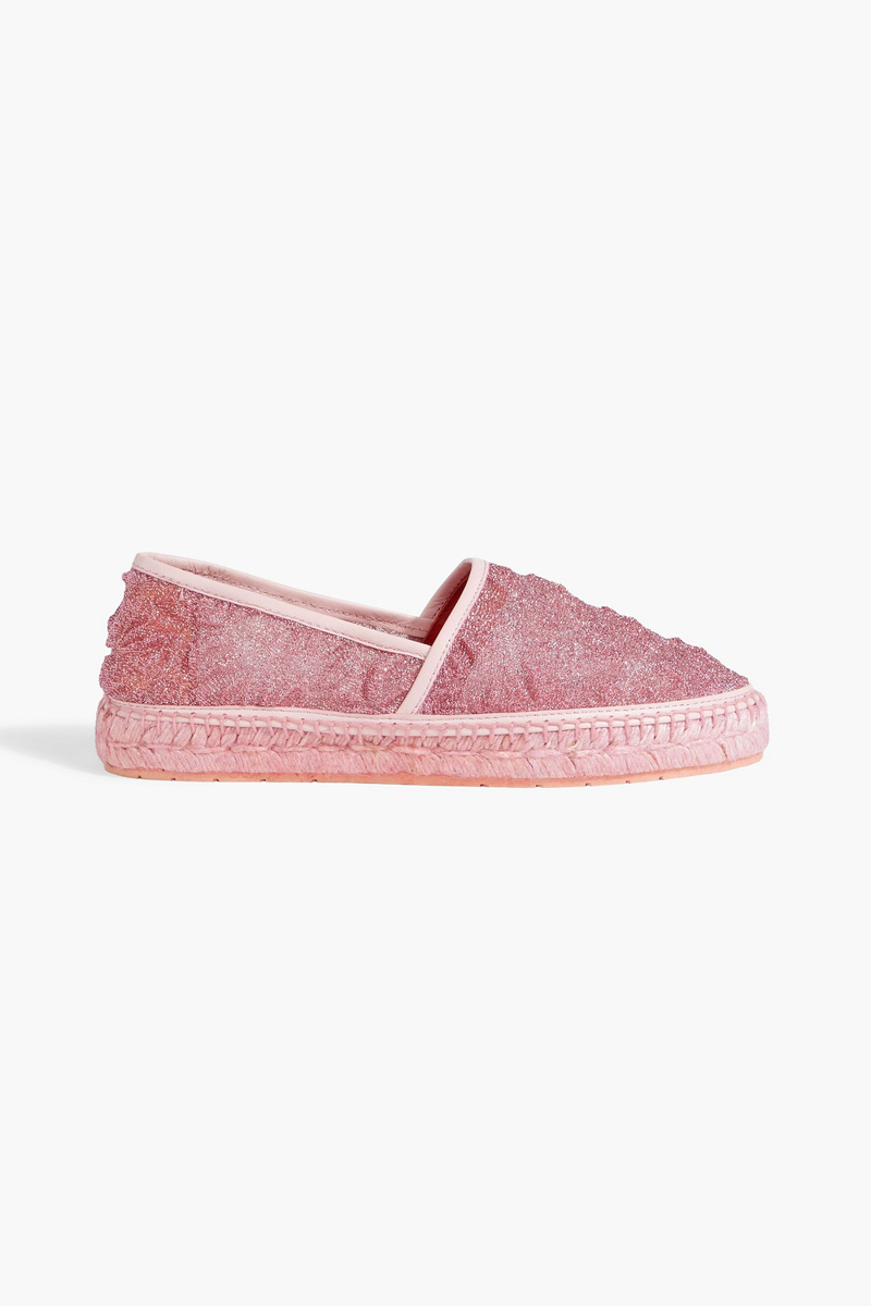 Missoni - Metallic crochet-knit espadrilles - Pink - EU 36