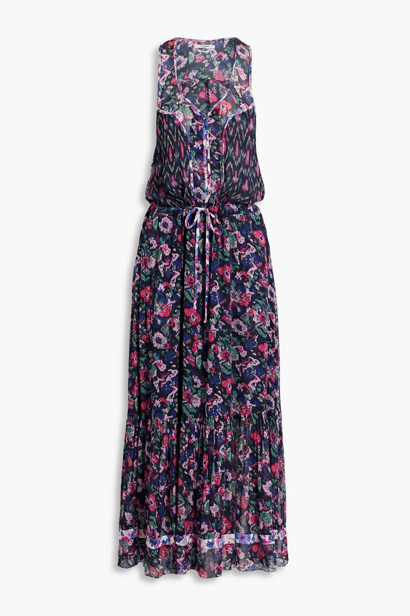 marant étoile - randia floral-print voile maxi dress - blue - fr 34
