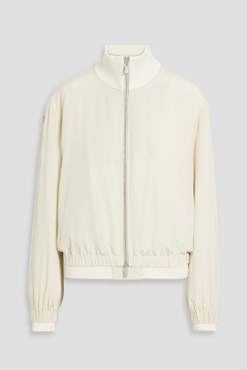 helmut lang - layered silk and satin-twill bomber jacket - white - m
