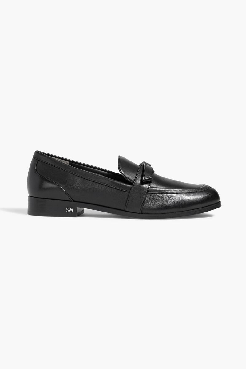Stuart Weitzman - Emma bow-detailed leather loafers - Black - EU 40