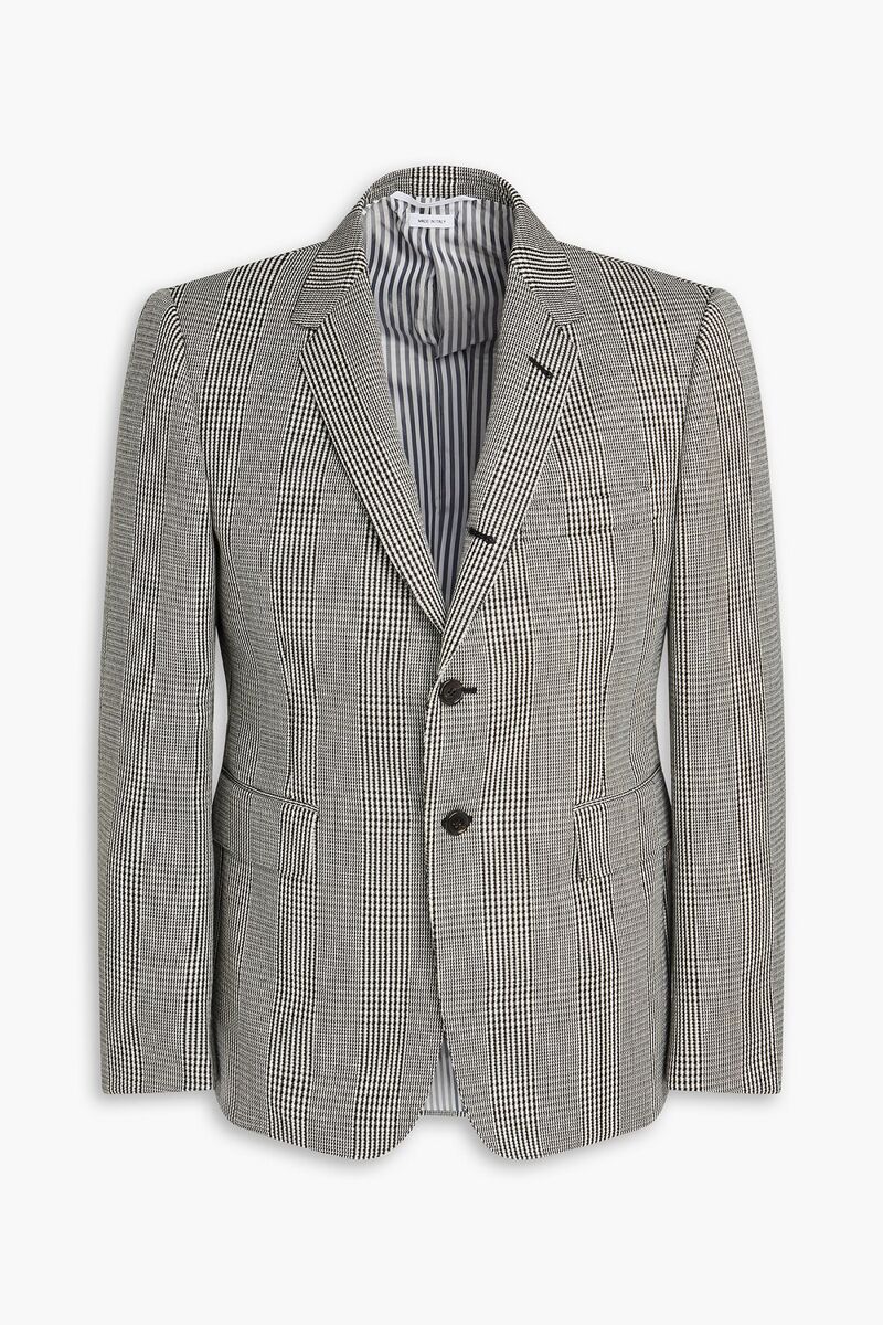 Thom Browne - Prince of Wales checked wool blazer - Black - 2