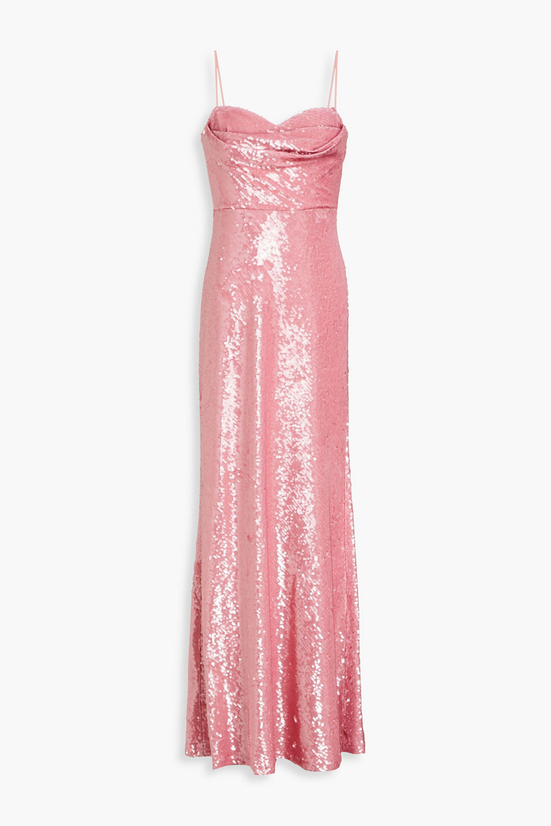 ml monique lhuillier - marisol sequined jersey gown - pink - us 10