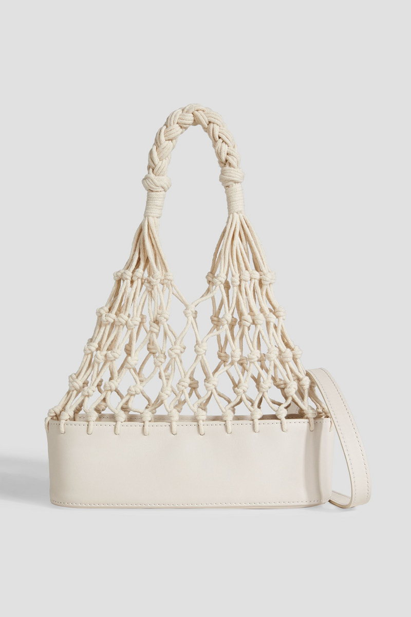 zimmermann - macramé and leather tote - white - onesize
