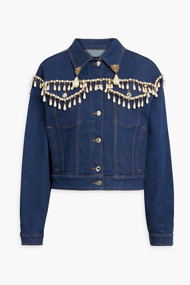 dolce&gabbana - embellished denim jacket - blue - it 40