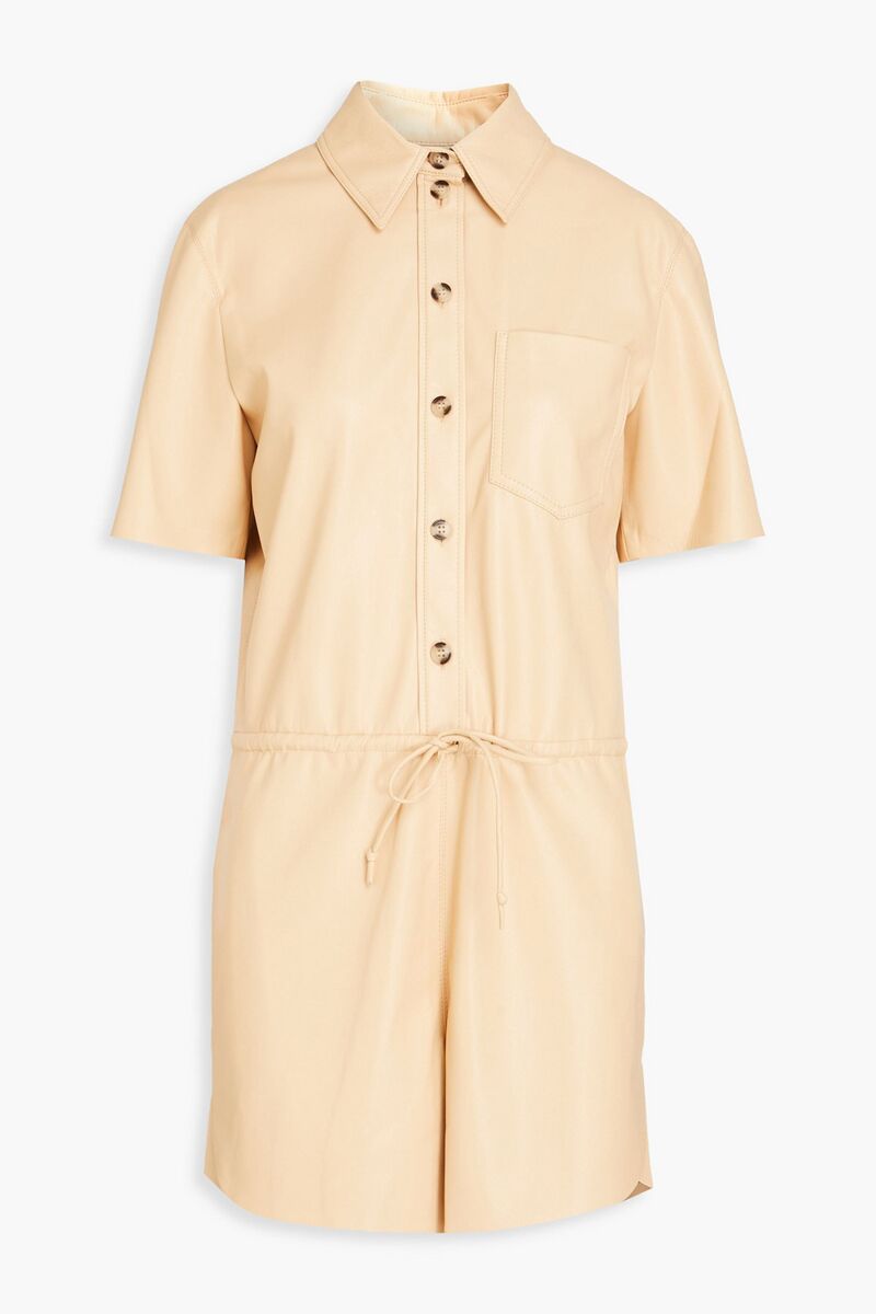 Nanushka - Leni faux leather playsuit - Neutral - XS