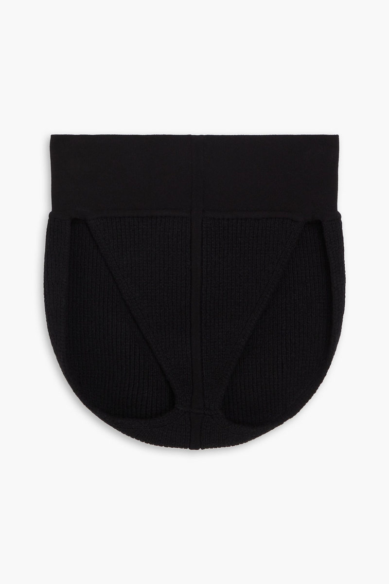 rick owens - ribbed cashmere-blend shorts - black - xs