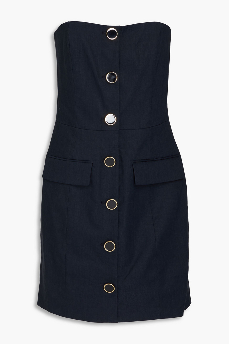 Veronica Beard - Aldrich strapless stretch-linen mini dress - Blue - US 8