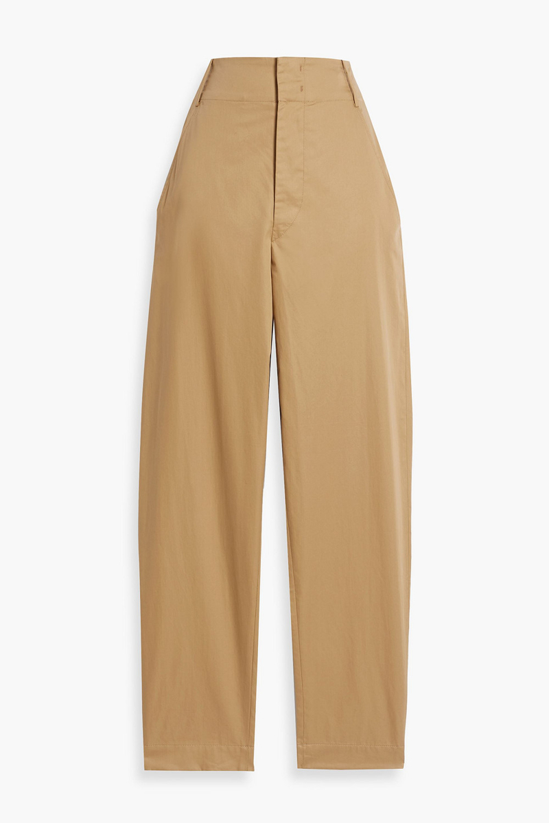 isabel marant - nestoe cotton-poplin tapered pants - brown - fr 34