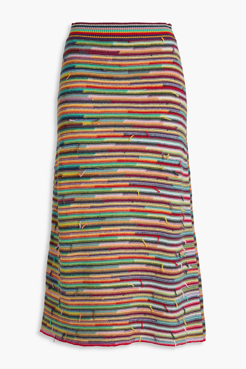 Chloé - Striped wool and cashmere-blend midi skirt - Multicolor - XS