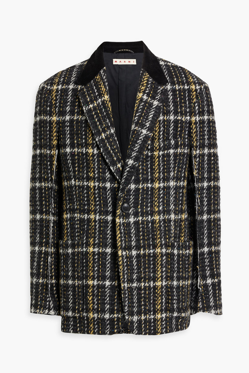 Marni - Checked wool-blend tweed blazer - Black - IT 52