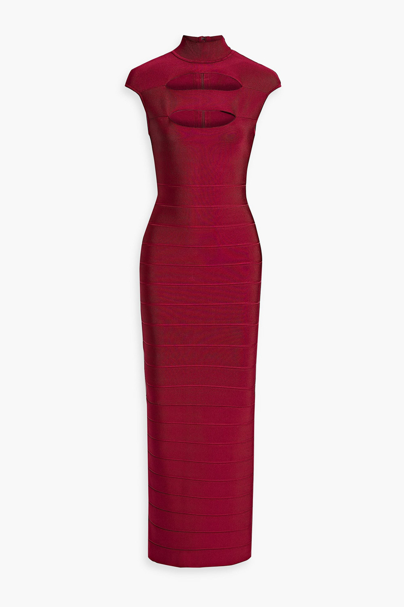 Hervé Léger - Cutout bandage gown - Burgundy - M