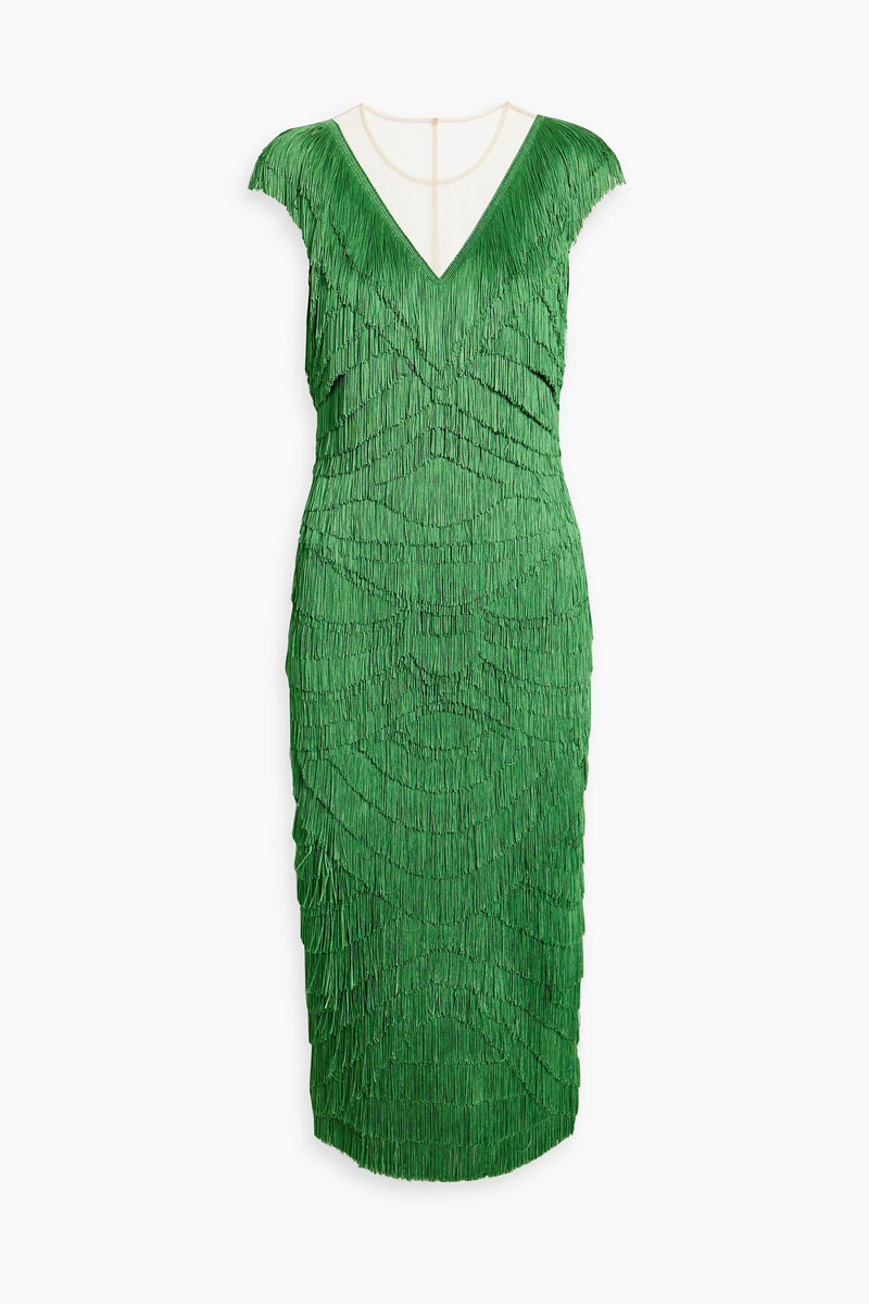 Dolce&Gabbana - Fringed tulle midi dress - Green - IT 42
