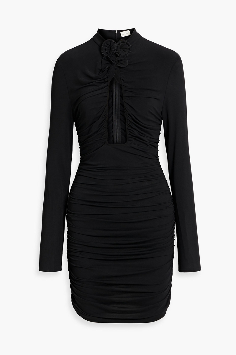 magda butrym - cutout ruched stretch-jersey mini dress - black - fr 38