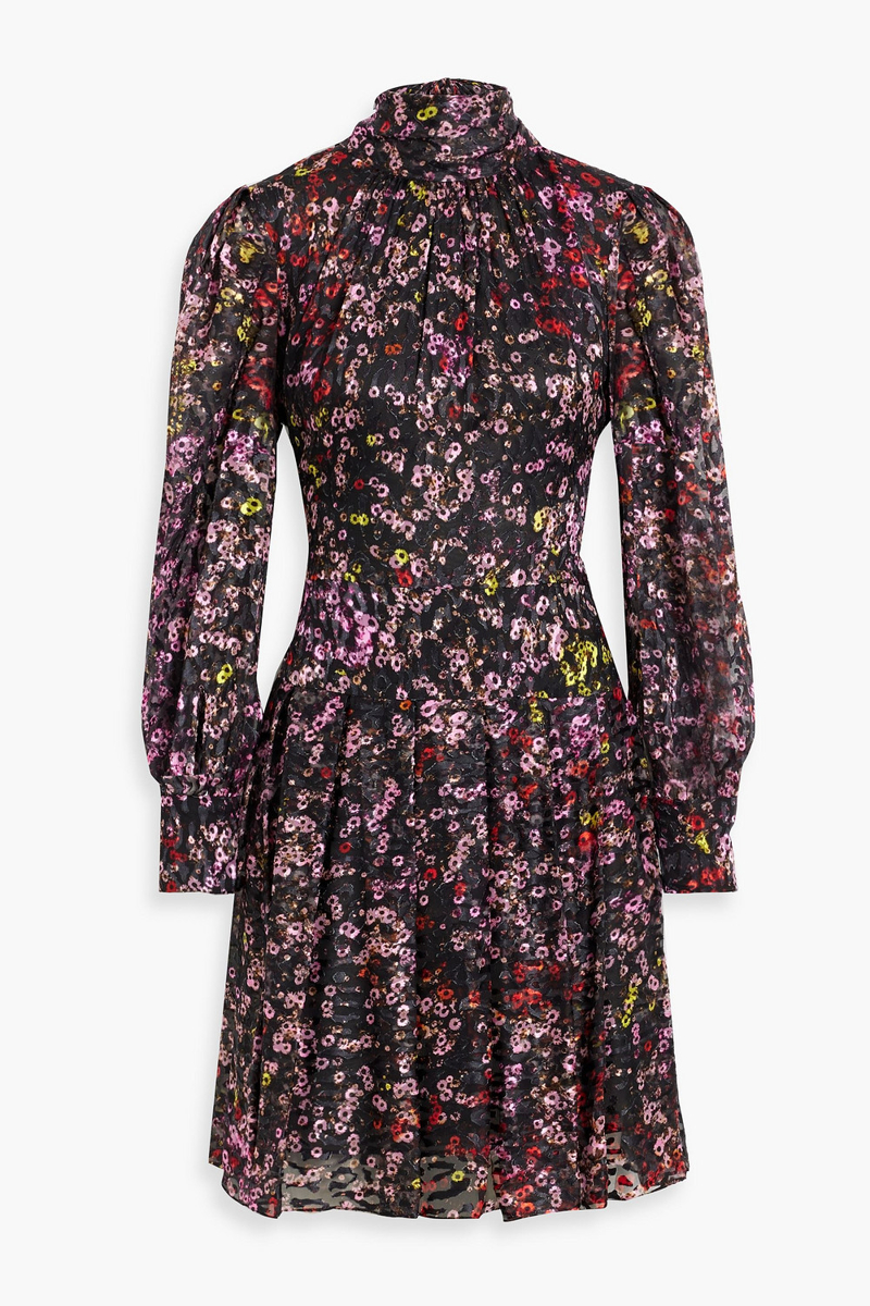 Monique Lhuilier - Printed devoré-chiffon mini dress - Pink - US 6