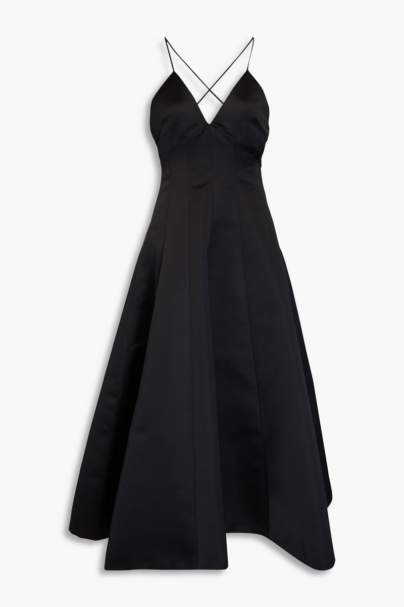 philosophy di lorenzo serafini - pleated twill midi dress - black - it 40