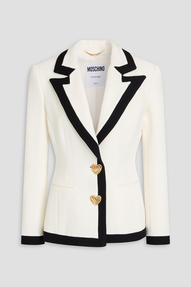 moschino - two-tone hammered-crepe blazer - white - it 38