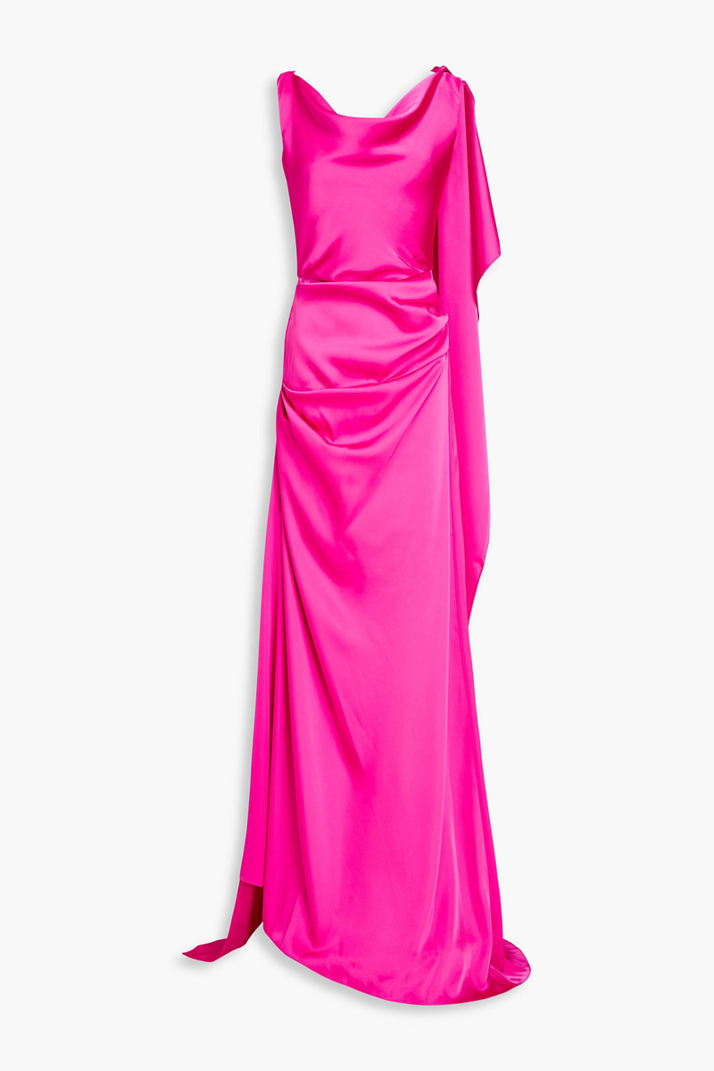 rhea costa - cora draped satin gown - pink - it 42