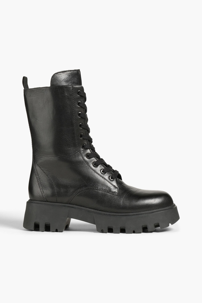 Maje - Leather combat boots - Black - EU 40