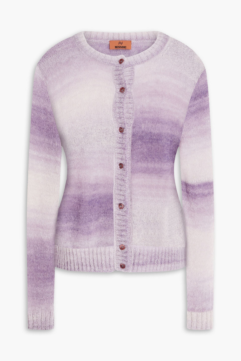 missoni - dégradé knitted cardigan - purple - it 38