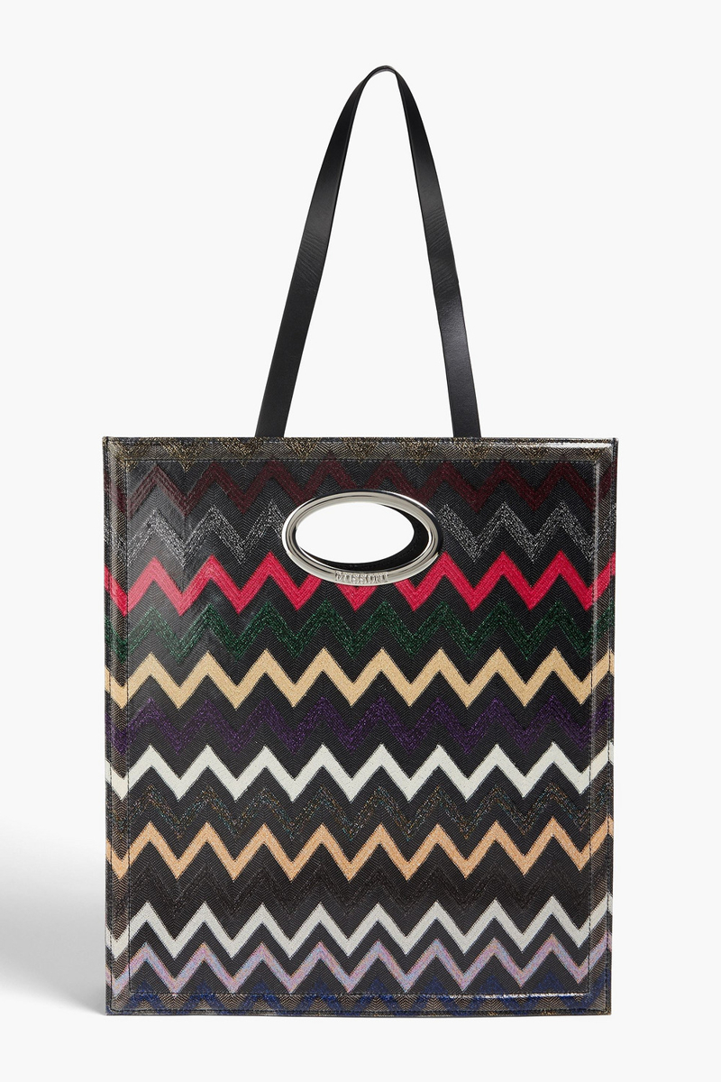 missoni - metallic crochet-knit tote - black - onesize