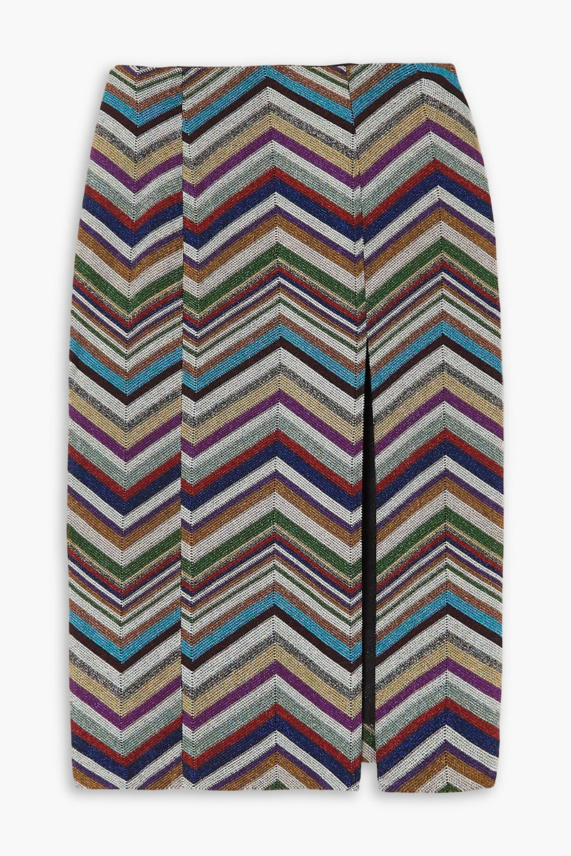 Missoni - Metallic crochet-knit wool-blend skirt - Brown - IT 36