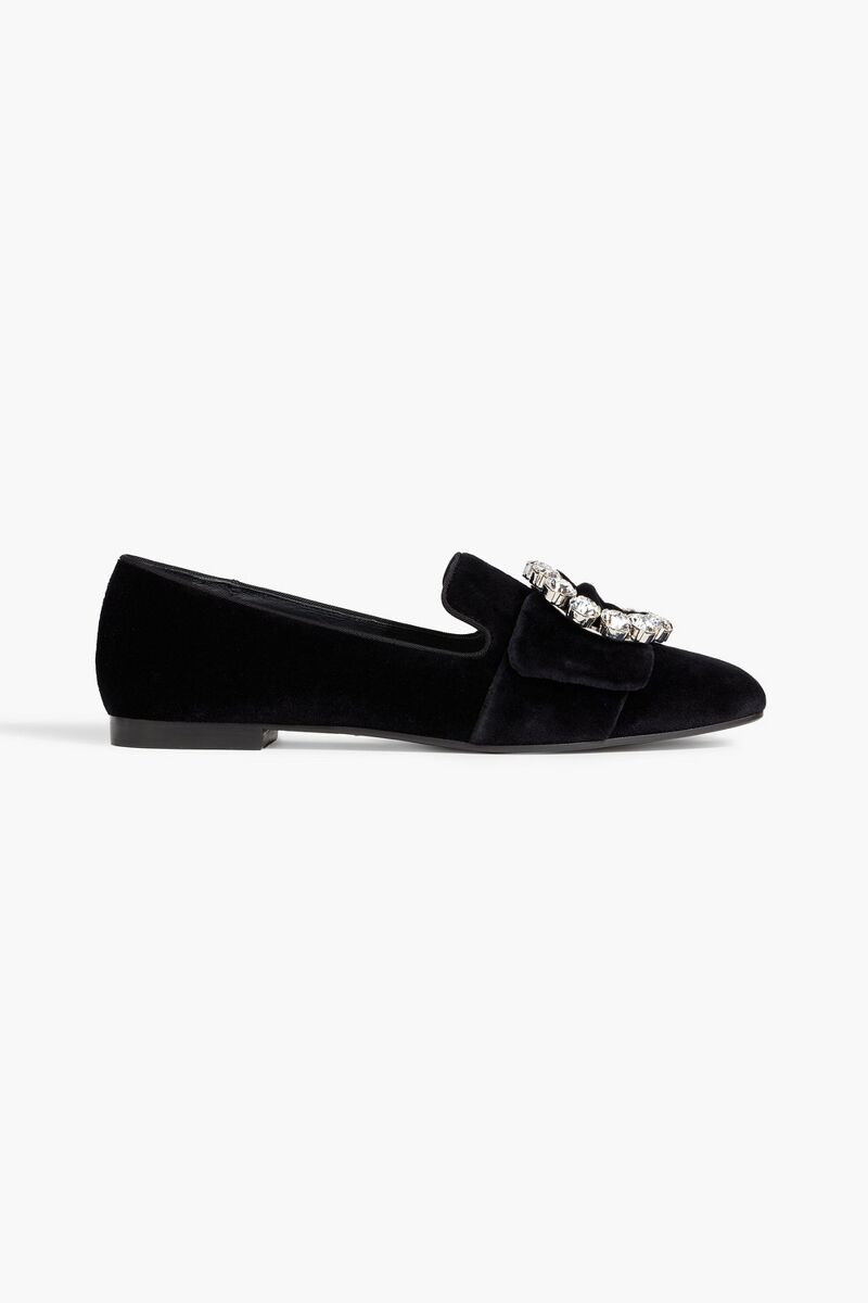 Dolce&Gabbana - Jackie embellished velvet loafers - Black - EU 36
