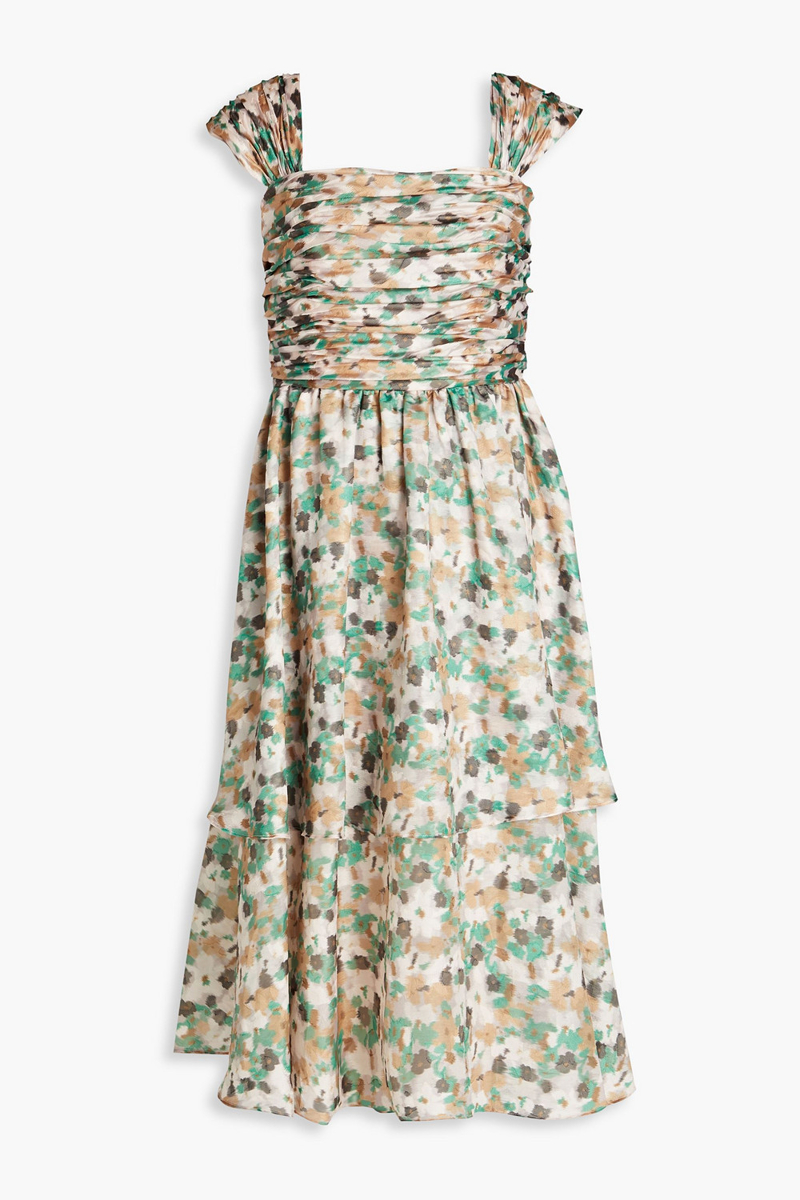 Mikael Aghal - Tiered fil coupé midi dress - Green - US 12