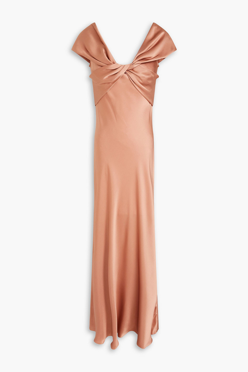 alberta ferretti - twisted satin-crepe gown - pink - it 46