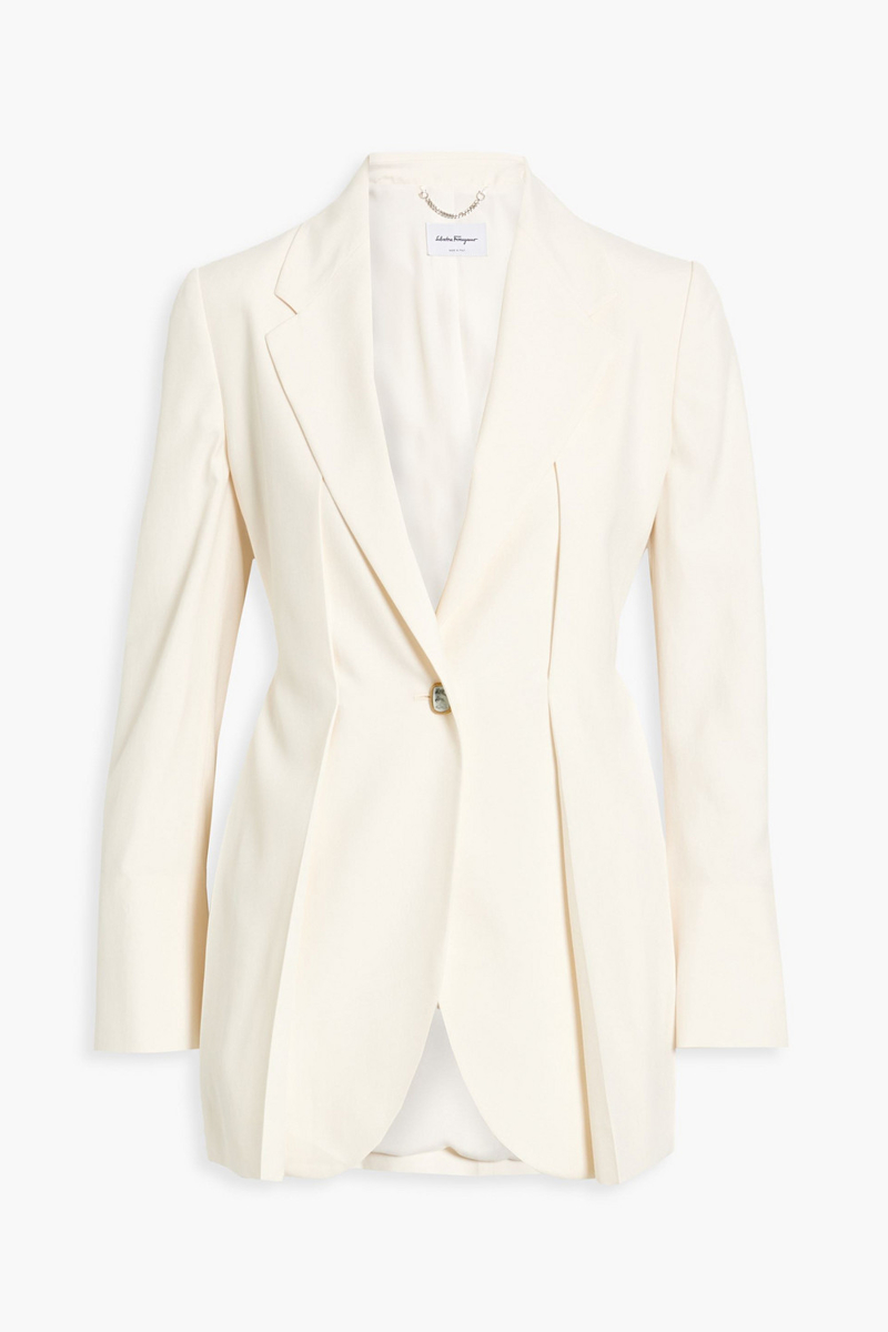 ferragamo - silk-crepe blazer - white - it 38