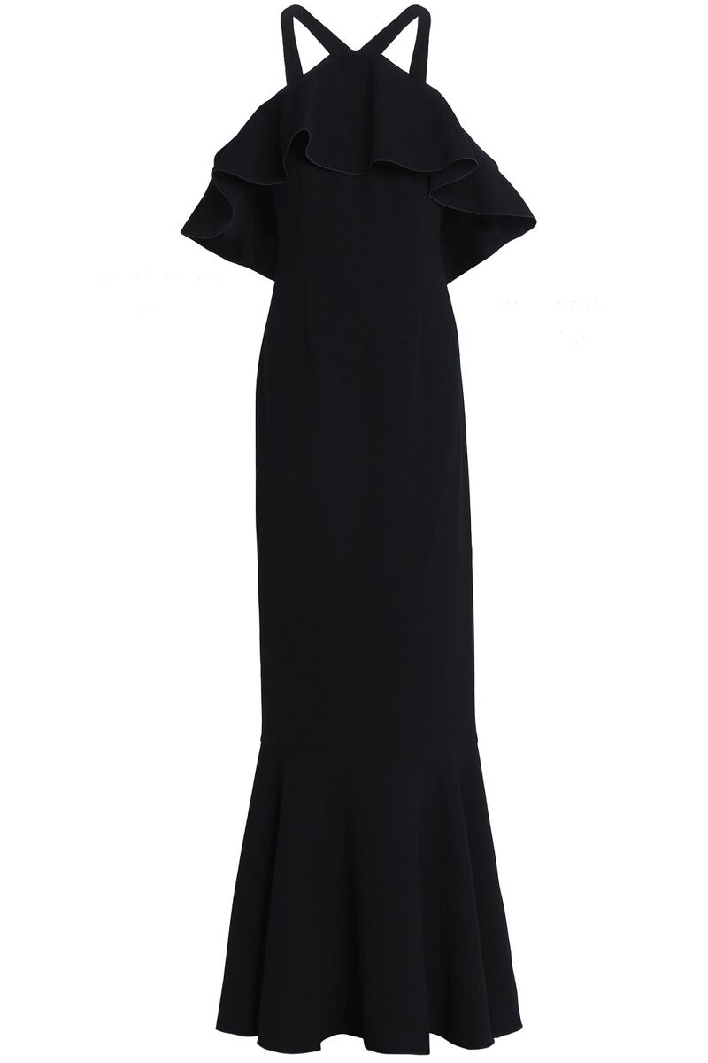Rachel Zoe - Off-the-shoulder ruffled crepe gown - Black - US 8