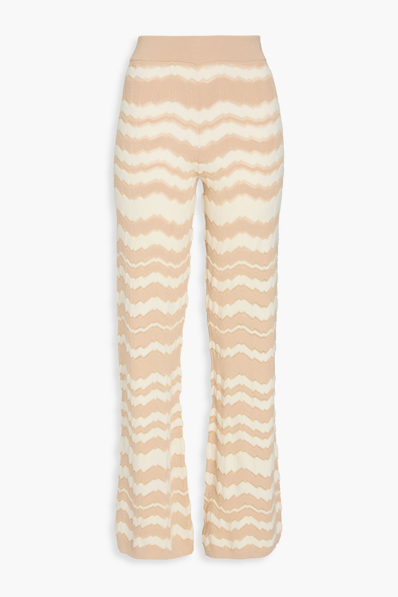 missoni - crochet-knit flared pants - neutral - m
