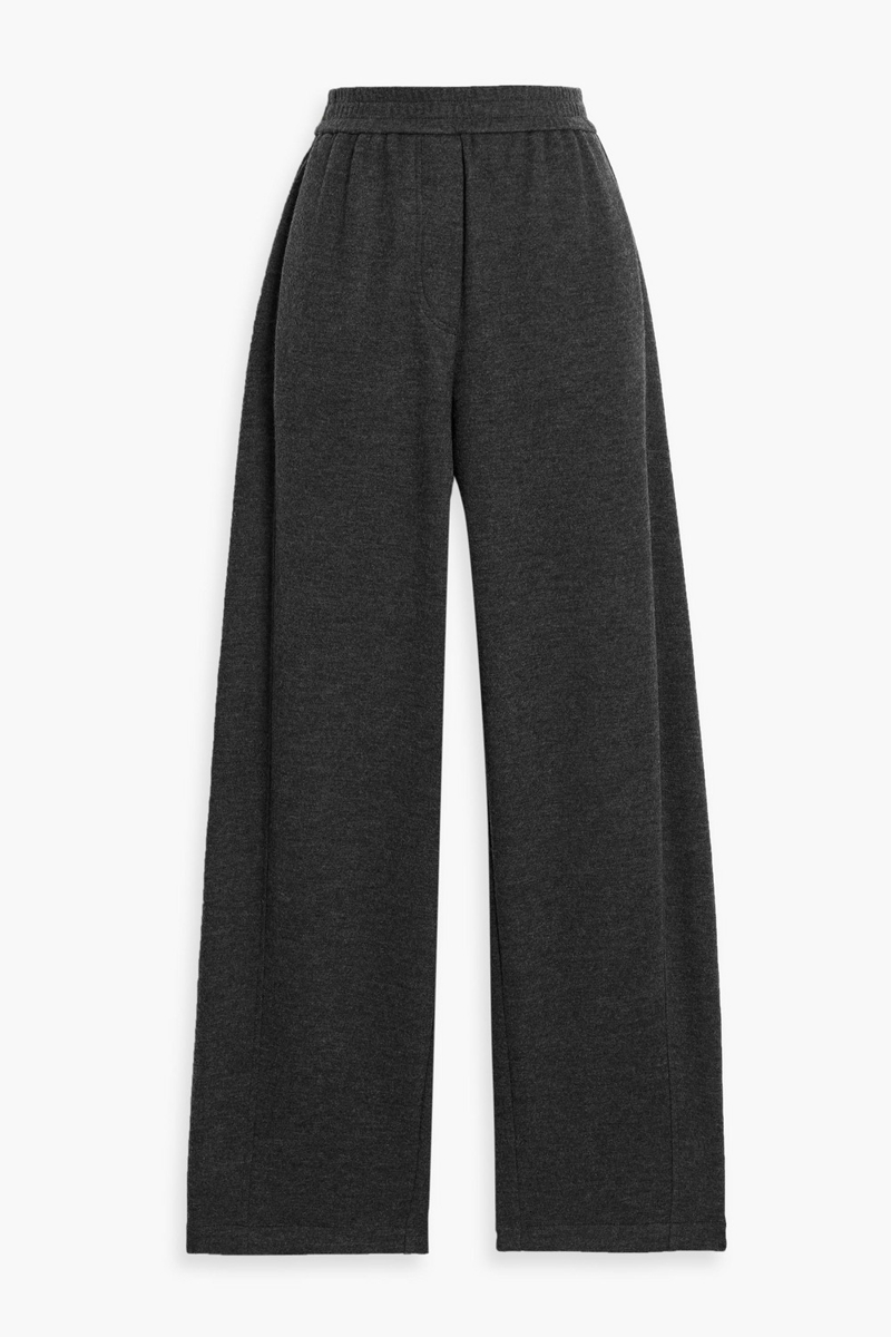 brunello cucinelli - brushed cashmere-blend straight-leg pants - gray - xs