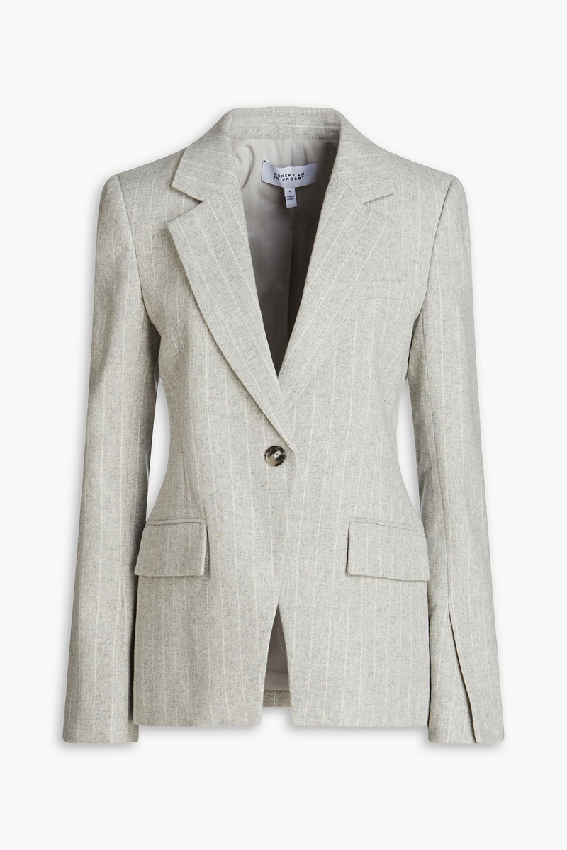 derek lam 10 crosby - pinstriped wool-blend blazer - gray - us 10