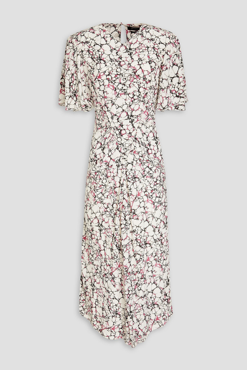 Isabel Marant - Berwick printed silk crepe de chine midi dress - White - FR 38