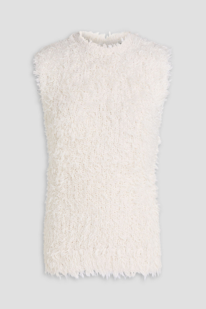 toteme - frayed silk top - white - xxs