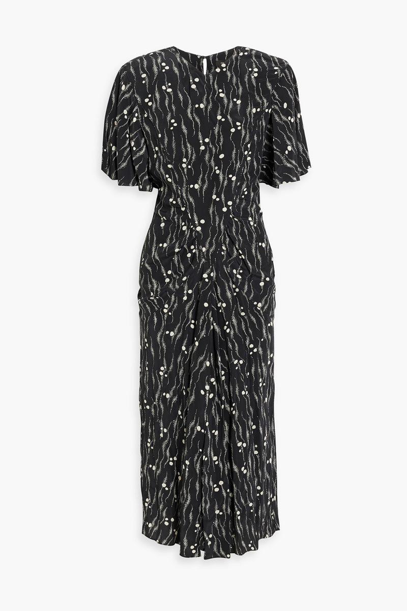 Isabel Marant - Berwick printed silk crepe de chine midi dress - Black - FR 34