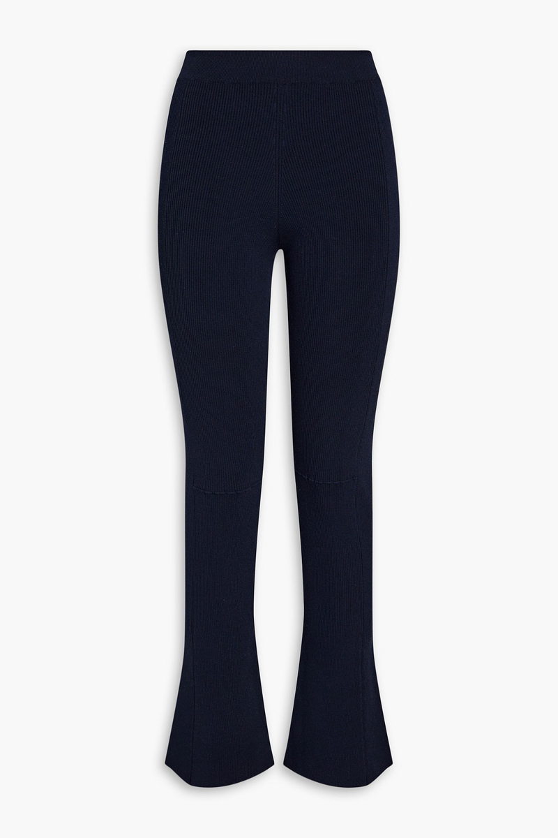JACQUEMUS - Baunhila ribbed-knit flared pants - Blue - FR 38