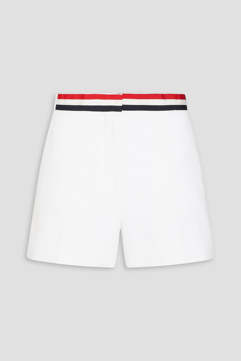 thom browne - bouclé cotton-blend shorts - white - it 36
