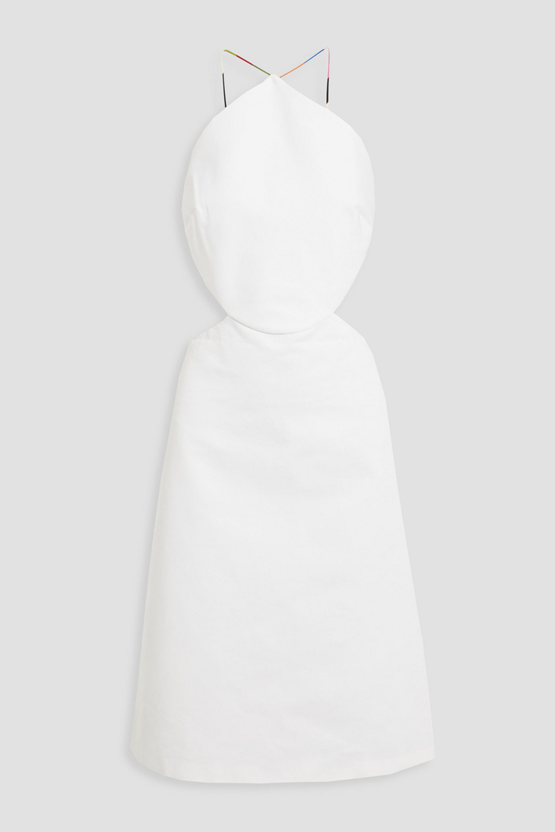 pucci - cutout cotton-blend poplin dress - white - it 40
