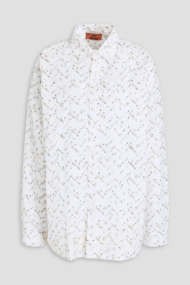 missoni - broderie anglaise cotton shirt - white - it 38