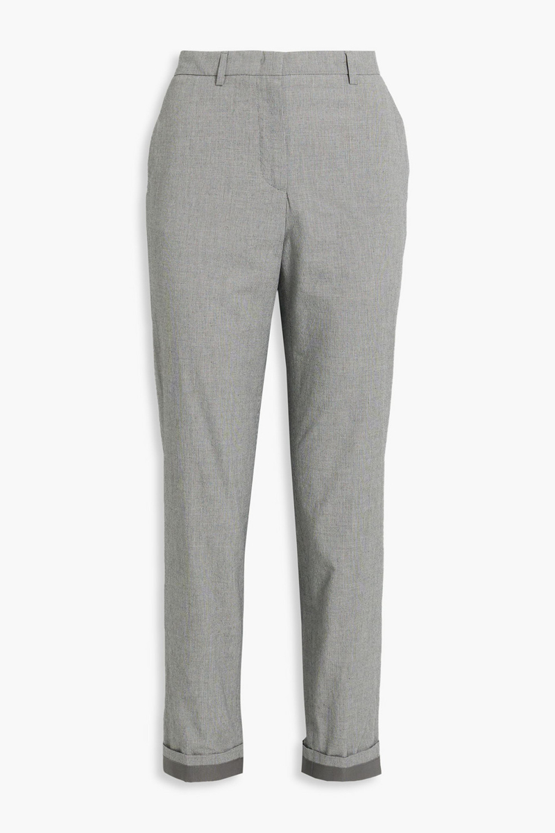 fabiana filippi - cropped houndstooth cotton straight-leg pants - gray - it 42