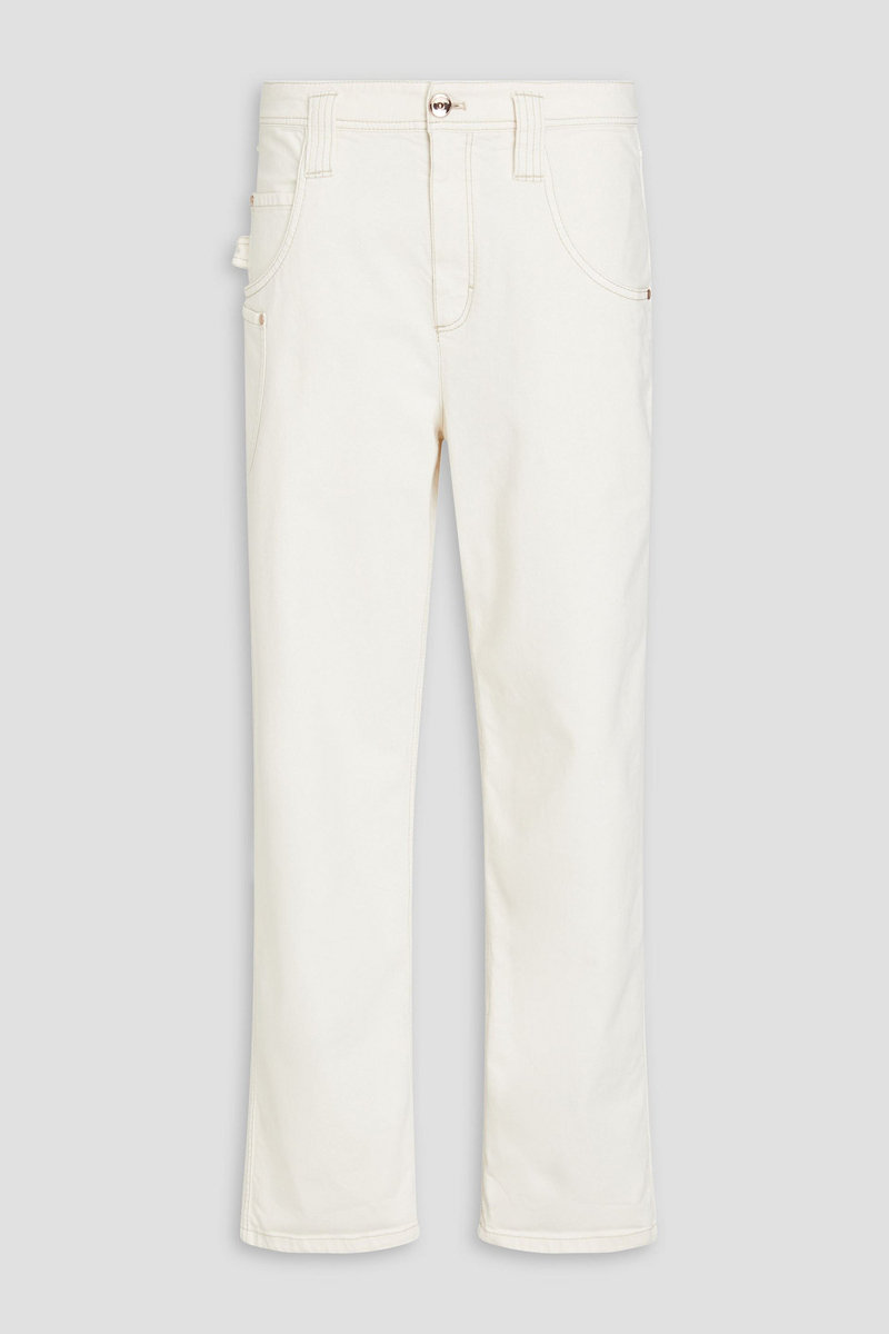brunello cucinelli - bead-embellished high-rise straight-leg jeans - white - it 44