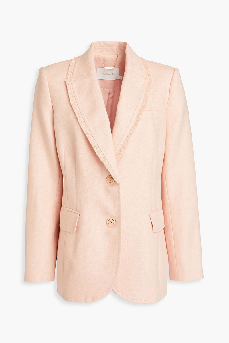 zimmermann - linen-canvas blazer - pink - 00