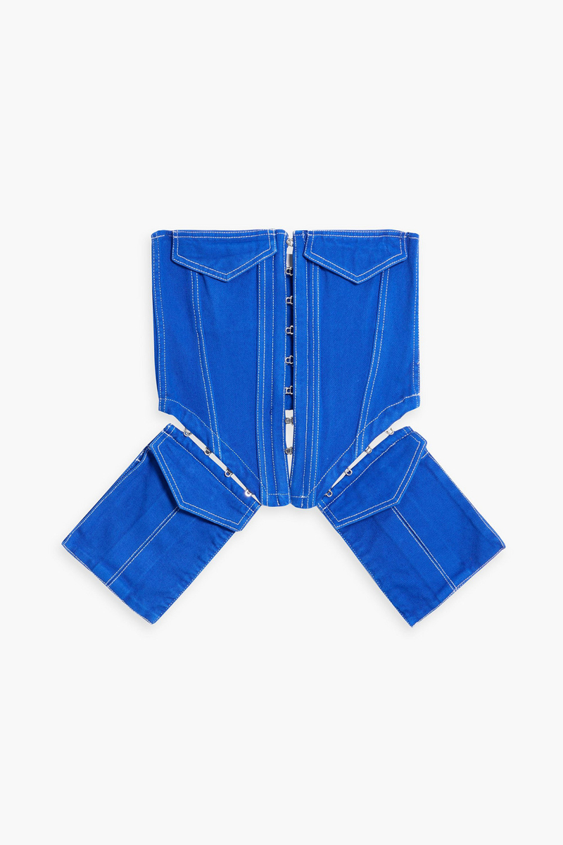 Dion Lee - Strapless cropped denim top - Blue - UK 4