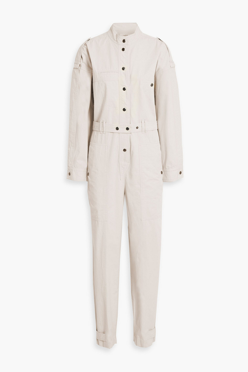 Marant Étoile - Ruthel belted cotton-gabardine jumpsuit - White - FR 36