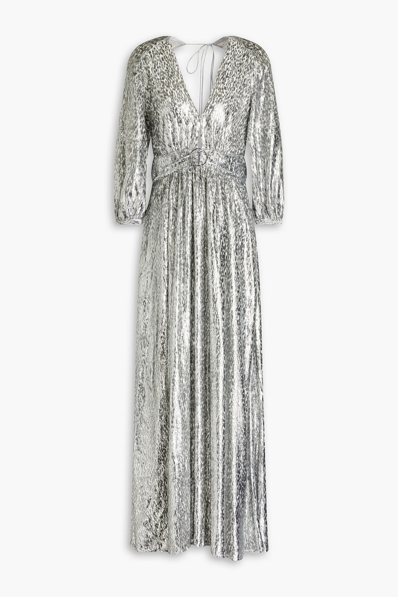 Ba&sh - Dara open-back ruched metallic fil coupé maxi dress - Metallic - 3