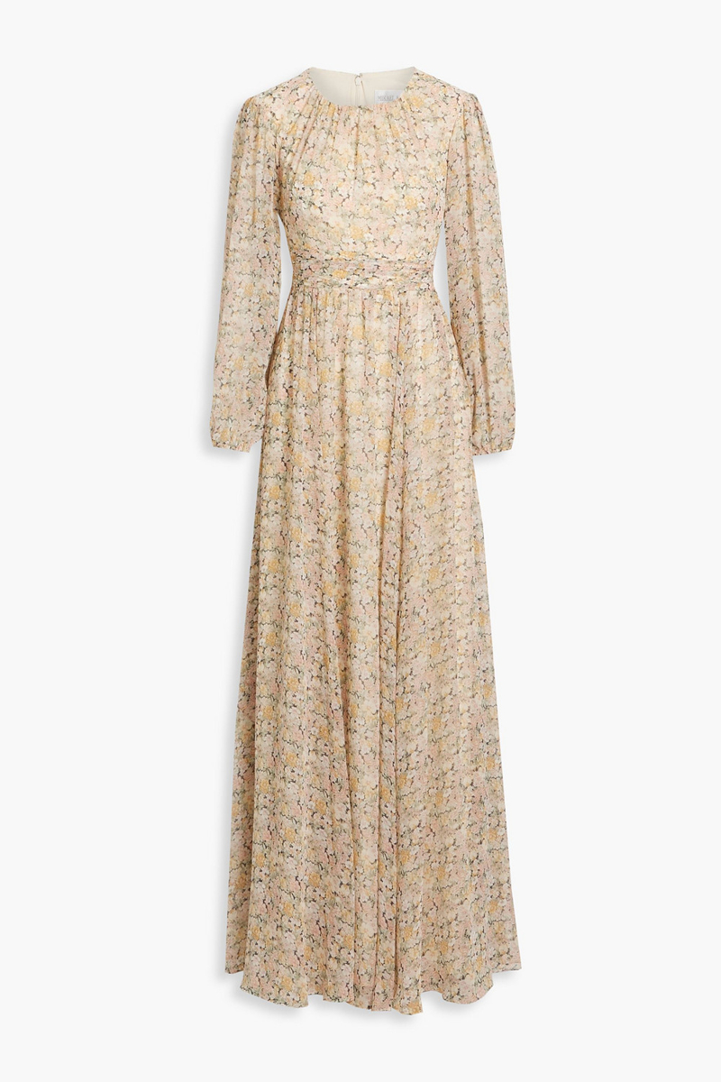 Mikael Aghal - Floral-print chiffon maxi dress - Orange - US 4