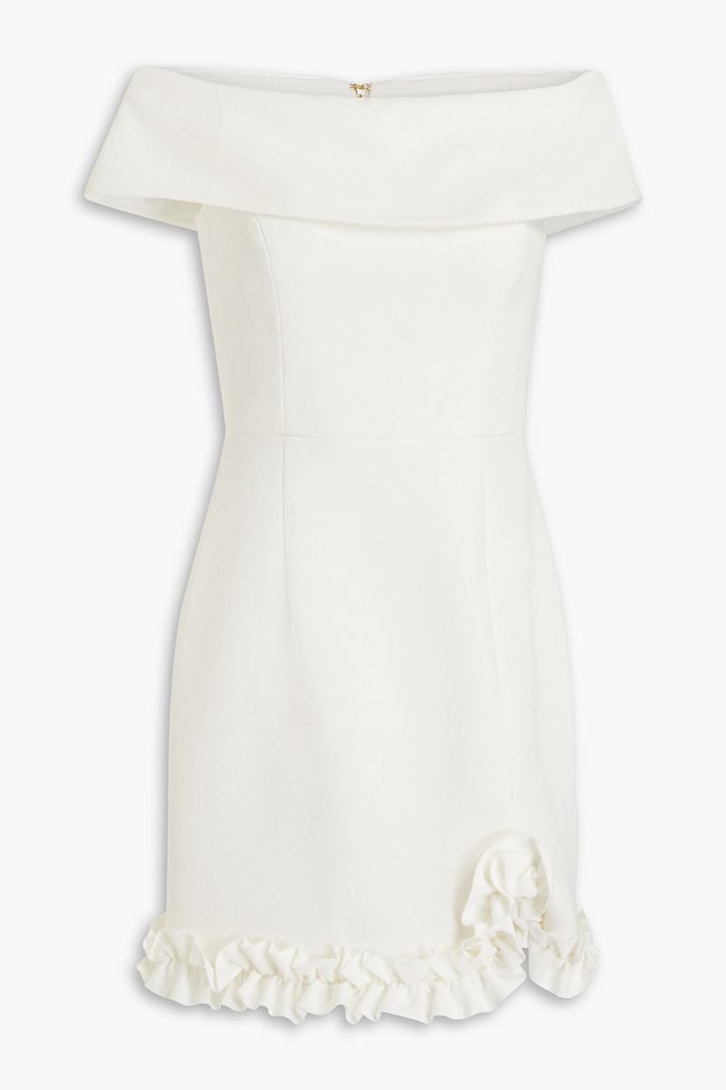 Rebecca Vallance - Amina ruffled crepe mini dress - White - UK 16