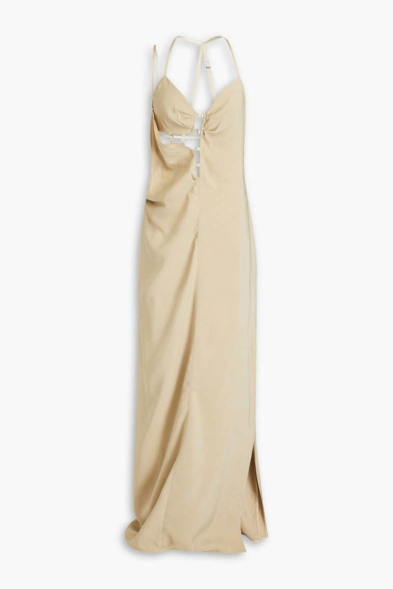 JACQUEMUS - Goccia cutout crepe de chine maxi dress - Neutral - FR 34