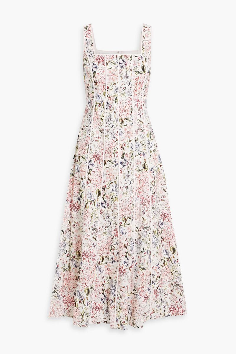 Mikael Aghal - Floral-print cotton-poplin midi dress - Pink - US 2